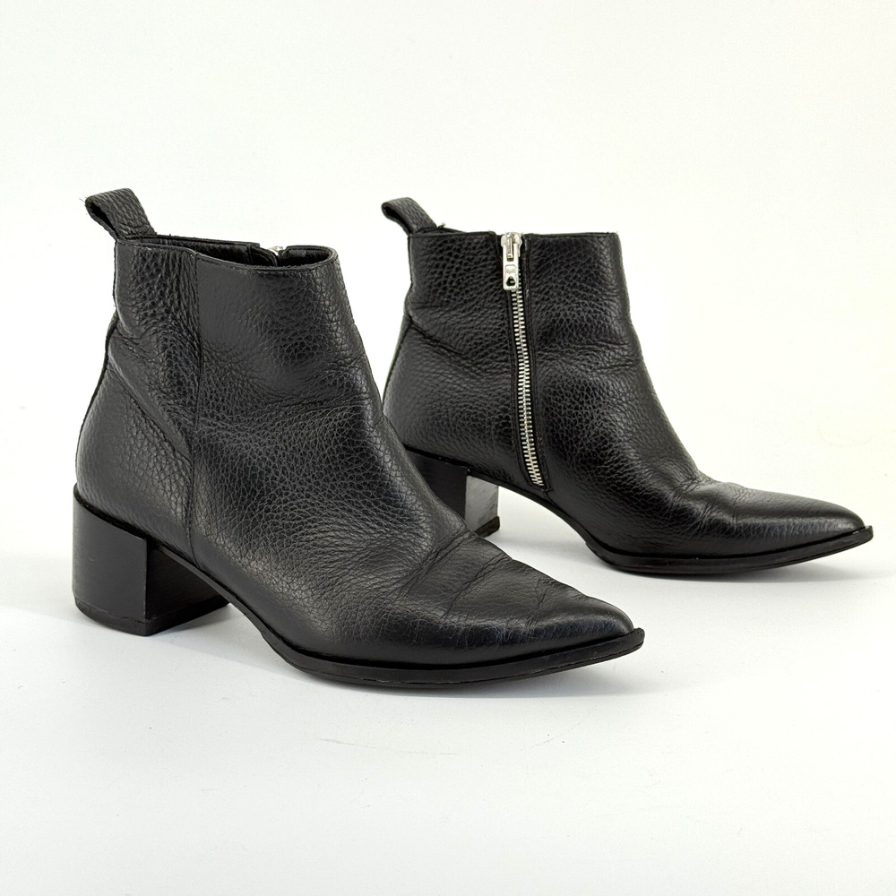 Everlane Womens Boss Boot Size 6 Pebbled Leather Ankle Booties Italy Minimal